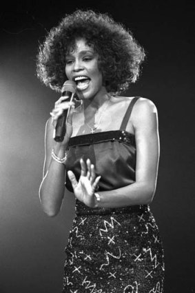 One of a kind ... Whitney Houston performs in concert at Wembley Stadium, London in 1988.