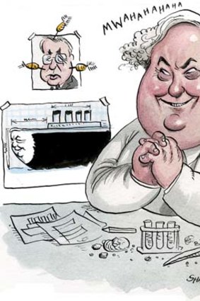 Hubble, bubble, toil and trouble ... Clive Palmer has Wayne Swan in his sights. <em>Illustration: John Shakespeare</em>