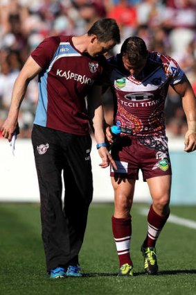 Sick Sea Eagle: Star Manly forward Anthony Watmough could miss three NRL matches after being injured in a controversial tackle by South Sydney Jeff Lima.