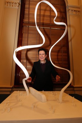 Talking point: Clover Moore with the cloud sculpture planned for George Street.
