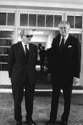 Sir Paul Hasluck (left) with Prime Minister Gough Whitlam, after the 1972 Federal election. 