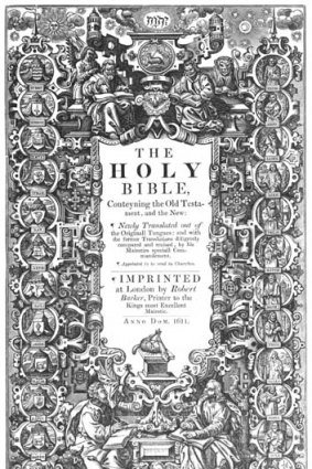 The cover of the King James Bible.