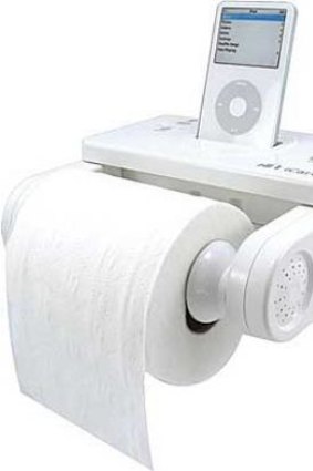 The iPod toiler roll holder.