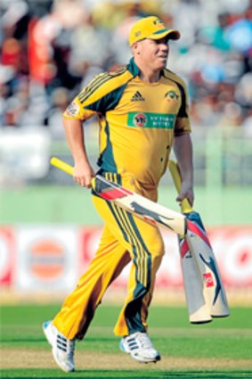 David Warner is looking for time at the crease in today’s Twenty20 game.