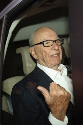 News Corp chief executive Rupert Murdoch is driven from his apartment in London. Picture: Oli Scarff/Getty Images