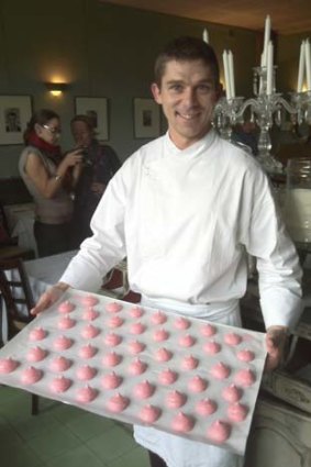 Daniel Hebet from le Jardin du Quay shows off his macaroons.
