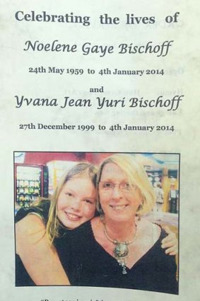 The cover of the booklet used at Yvana and Noelene Bischoff's funeral in Gatton.