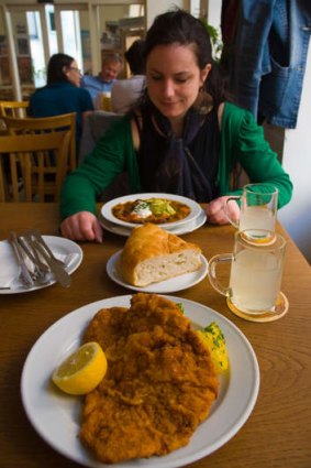 The schnitzel at Schone Perle.