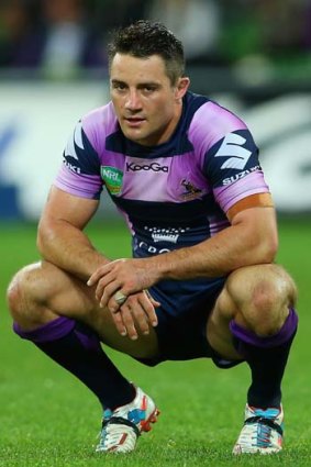 In decline? A dejected Cooper Cronk after the Storm's draw with the Sea Eagles.
