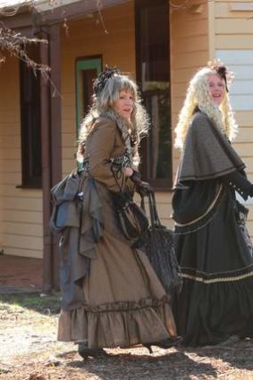 Some of the ladies at the Ned Kelly re-enactments at Beechworth.