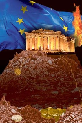 Playing with fire &#8230; the European crisis weighed heavily on markets. <i>Illustration: Jo Gay</i>