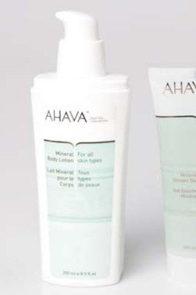 Accused of exploiting natural resources ... Ahava. Above, a few of its products.