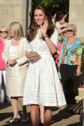 Cannot be found in stores: Catherine, Duchess of Cambridge wears Roamer Day Dress from Zimmermann Spring/Summer 2014 Collection.