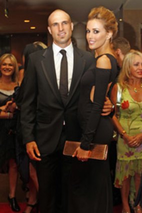 Footbal star Chris Judd and his model fiancee Rebecca Twigley