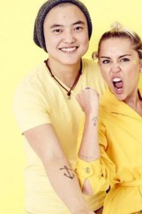Miley Cyrus and Leo Sheng with matching tattoos for #instapride campaign