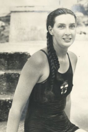 Champion swimmer Margaret Elaine Dovey in 1938.