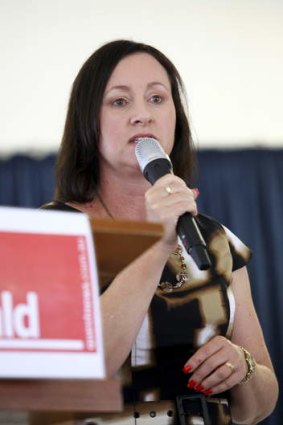 The ALP's Yvette D'Ath speaks at a Redcliffe byelection forum and Bayside Herald candidates forum.  debate14.jpg