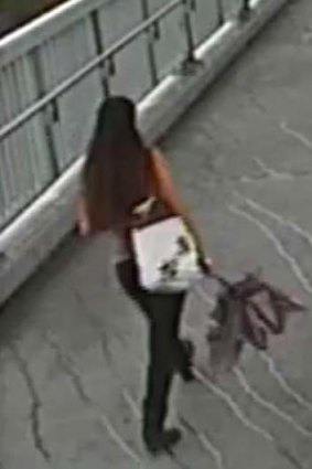 CCTV footage of Sophie Collombet captured on Thursday morning as she made her way to university.