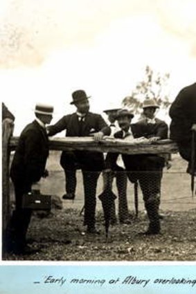 E.T. Luke's 1902 picture of federal politicians looking at federal capital city sites at Albury.