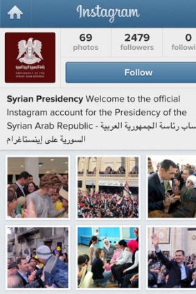 A screen grab shows the Syrian presidency's official Instagram page.