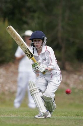 Calling the shots ... Ben Sykes from North Sydney Gold under 13s plays a shot at Burns Bay Reserve, Riverview, yesterday.