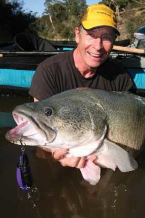 Bill Classon with a Murray Cod caught in the Yarra River.