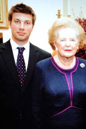 Tim Smith with Margaret Thatcher.