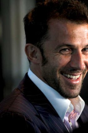Writing on the wall: Alessandro Del Piero at his book launch on Thursday.