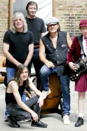 AC/DC's Brian Johnson, centre, says the band plans to record in Vancouver in May. Guitarist Malcolm Young, bottom left, is reportedly suffering from an illness.