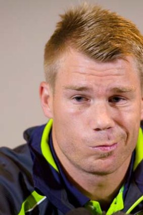 Reprimanded: Warner addresses his stoush with Joe Root.
