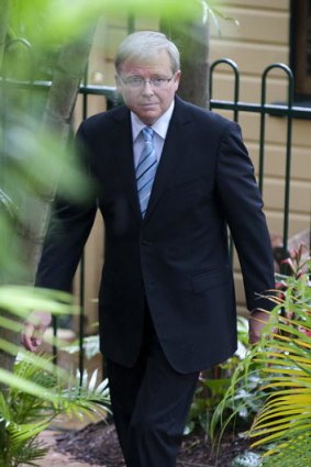 Kevin Rudd on the move.