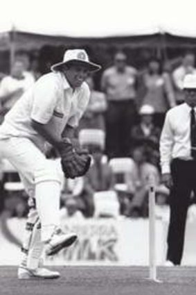 Peter Solway bats during the 1993 PM's XI match against South Africa.