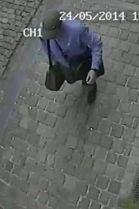 Belgian police are hunting this man, captured on CCTV shortly after four people were shot and killed in Brussels.