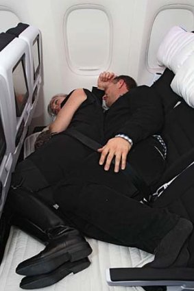 So hot right now ... spooning can get a bit heated on Air New Zealand's SkyCouch.