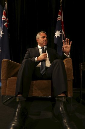 Treasurer Joe Hockey address a crowd at a Liberal luncheon held at the Westin in Sydney following last week's budget.