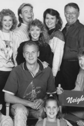 Neighbours at war: In the 1980s, Australia loved to loathe the meddlesome Nell Mangel (Vivean Gray) sitting,  second from right.