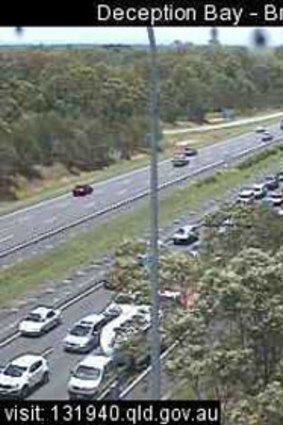 Traffic camera shows backed up traffic on the Bruce hwy.