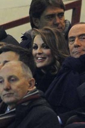 Engaged ... Pascale and Berlusconi.