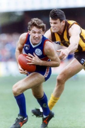 Former AFL player Doug Hawkins during his playing days.