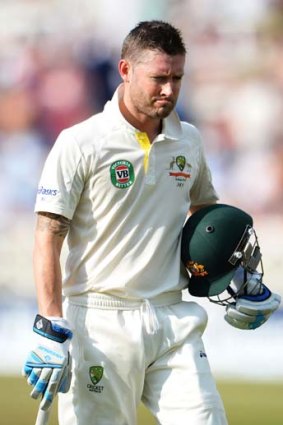 Unenviable: Michael Clarke exceeded the record of Kim Hughes by losing six straight Test matches as captain, following Australia's destruction at Lord's to the old enemy, England,