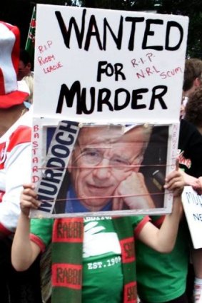 Rupert Murdoch was public enemy number one in the eyes of Rabbitohs fans.