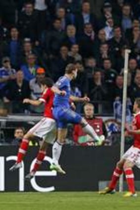 Chelsea's Branislav Ivanovic scores the winning goal against Benfica during the Europa League final.