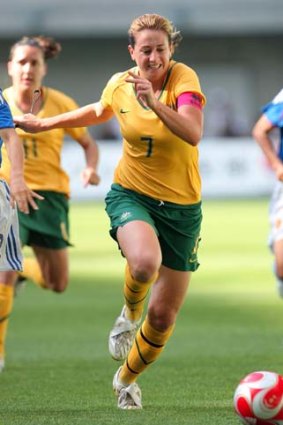 Confident ... The Matildas' Heath Garriock, pictured in a friendly against Japan, says scoring goals in the World Cup won't be a problem.