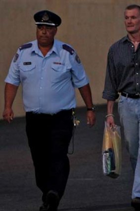 Gordon Wood walks free from the Goulburn Correctional Centre.