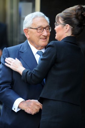 Sarah Palin with former US secretary of state Henry Kissinger.