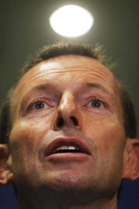 Tony Abbott holds a press conference during a visit to Barminco mining company in Perth. <i>Picture: Glen McCurtayne</i>