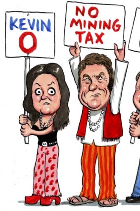 Activists all ... Gina Rinehart, Mike Young and Twiggy Forrest.
