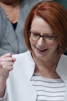 Trumpeted the latest performance data: Prime Minister Julia Gillard.