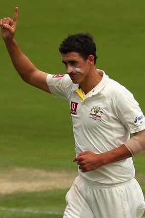 Brimming with confidence ... Mitchell Starc.