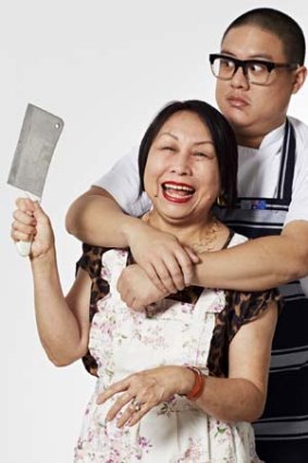 Edgy: Dan Hong and his mum Angie.